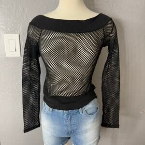 Mango Openwork knit sweater, Black, XS